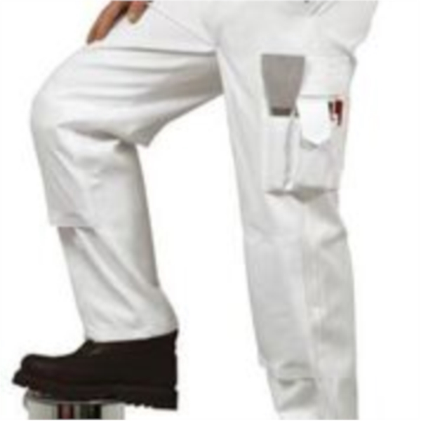 Pantalon peintre blanc 100% coton